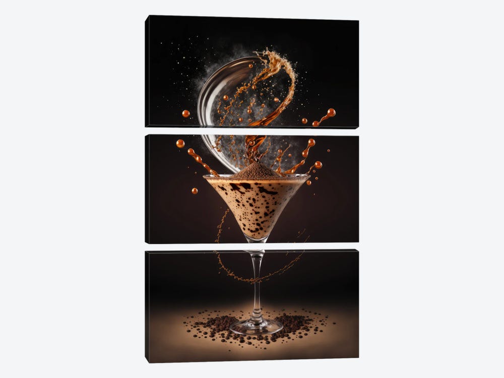 Contemporary Twist, Espresso Martini by Spacescapes 3-piece Canvas Artwork