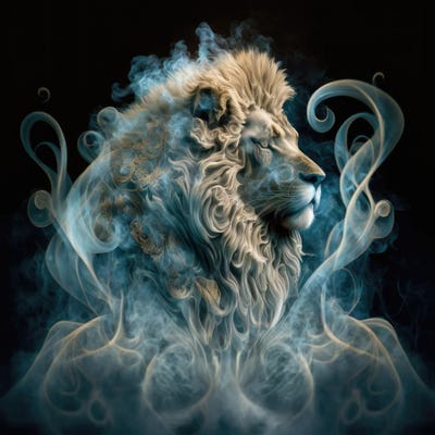 Smokey Vape Lion by Spacescapes multi panel art