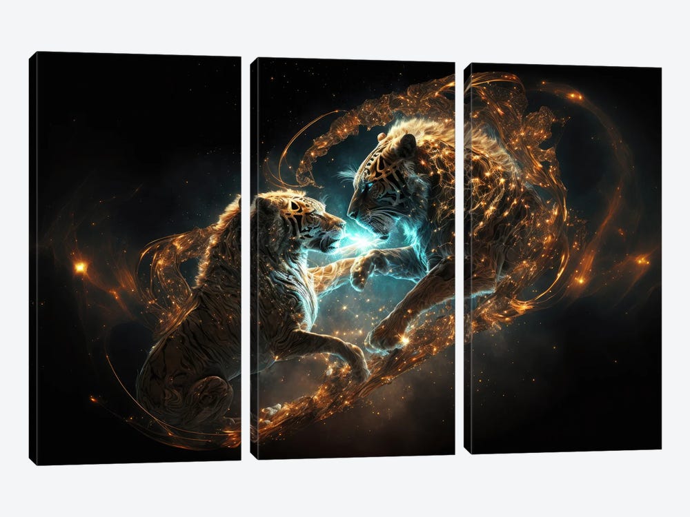 Tiger Stellar Connection by Spacescapes 3-piece Canvas Art Print