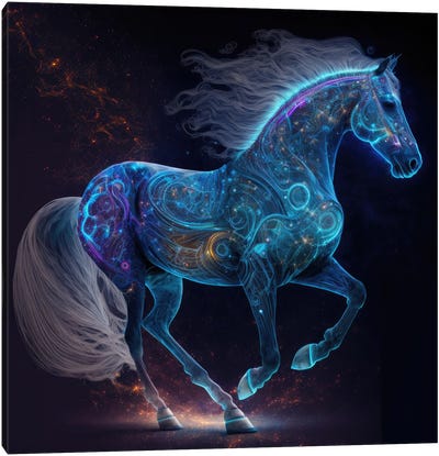 Celestial Wonder Stallion Canvas Art Print - Spacescapes
