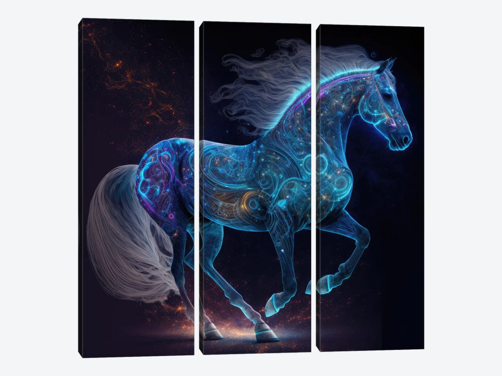 Celestial Wonder Stallion by Spacescapes 3-piece Canvas Artwork