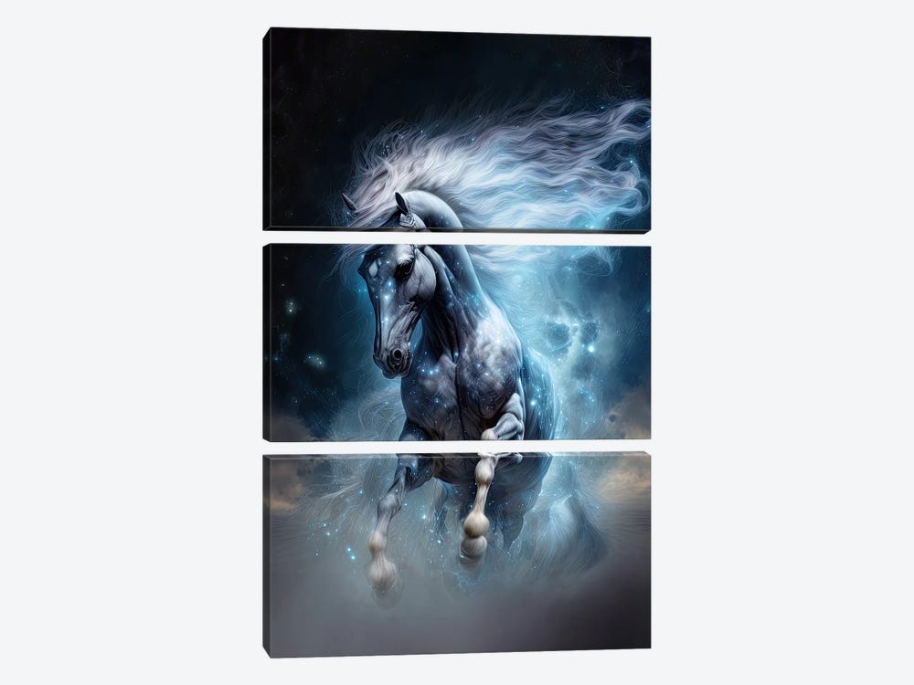 Neon Storm Stallion by Spacescapes 3-piece Canvas Wall Art