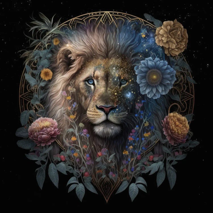 Midnight Bloom Lion