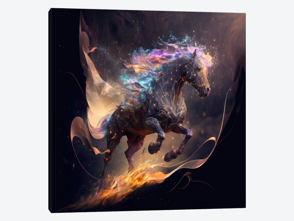 Cosmic Nightrider Horse by Spacescapes 1-piece Canvas Art