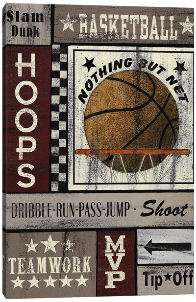 Basketball Hoops Canvas Art Print - Kids Sports Art