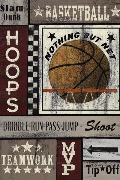 Kids Sports Art: Basketball Hoops by Linda Spivey