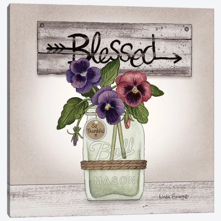 Pansy Blessing Canvas Print #SPV41} by Linda Spivey Canvas Wall Art