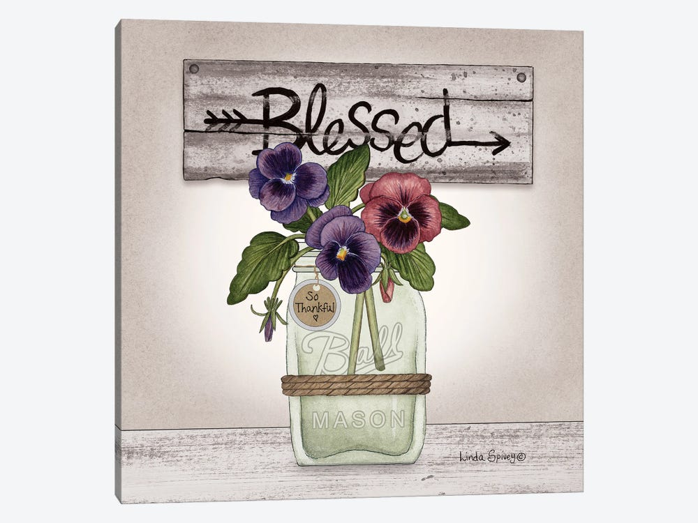 Pansy Blessing by Linda Spivey 1-piece Canvas Wall Art