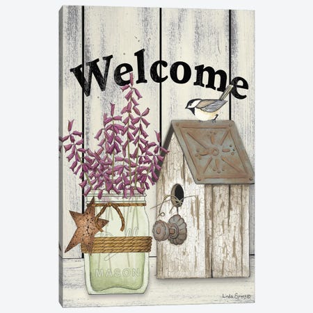 Welcome Flowers In Jar Canvas Print #SPV49} by Linda Spivey Canvas Wall Art