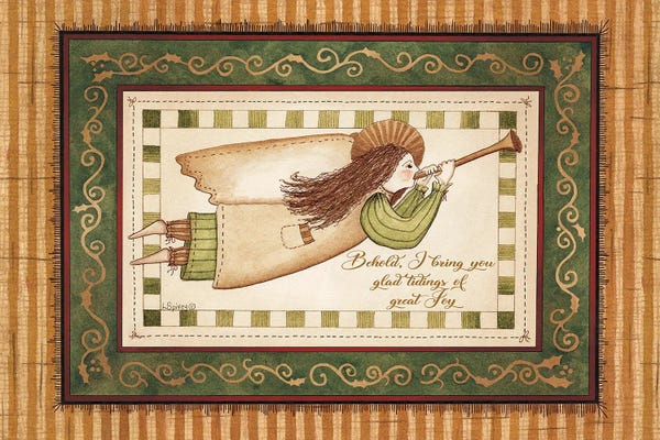 Christmas Signs & Sentiments: Angel With Trumpet by Linda Spivey