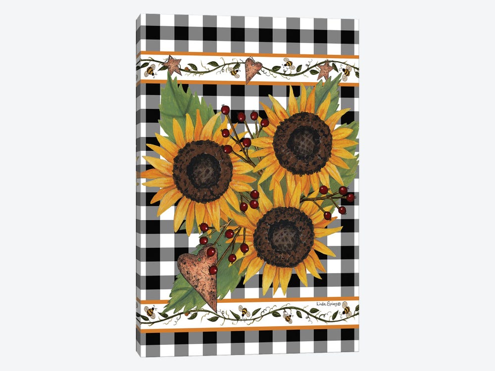Sunflowers And Vines by Linda Spivey 1-piece Canvas Art