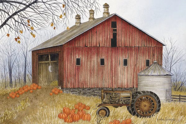 Tractors: Old Red Barn by Linda Spivey