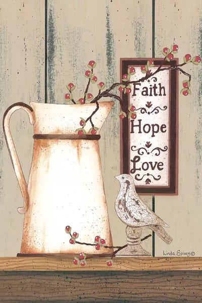Modern Farmhouse Décor: Faith Hope Love by Linda Spivey