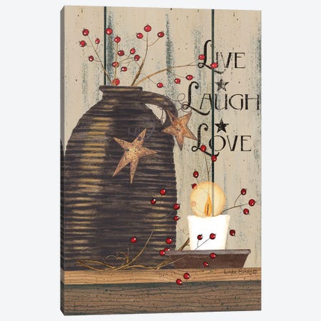 Live Laugh Love Canvas Print #SPV8} by Linda Spivey Canvas Art Print