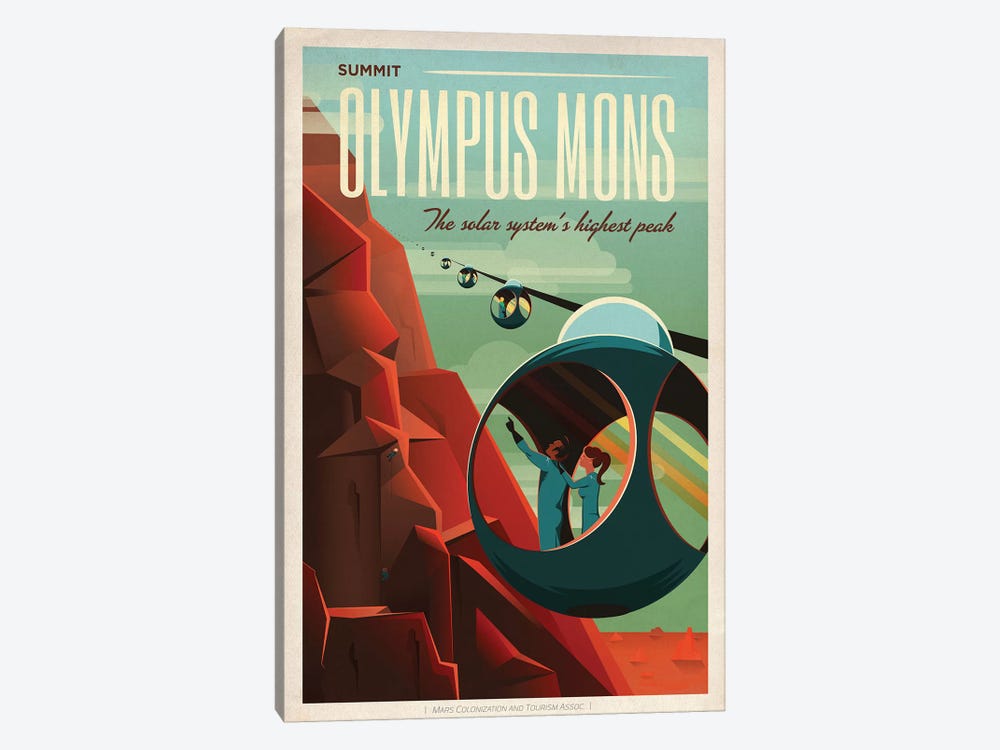Olympus Mons Space Travel Poster by SpaceX 1-piece Art Print