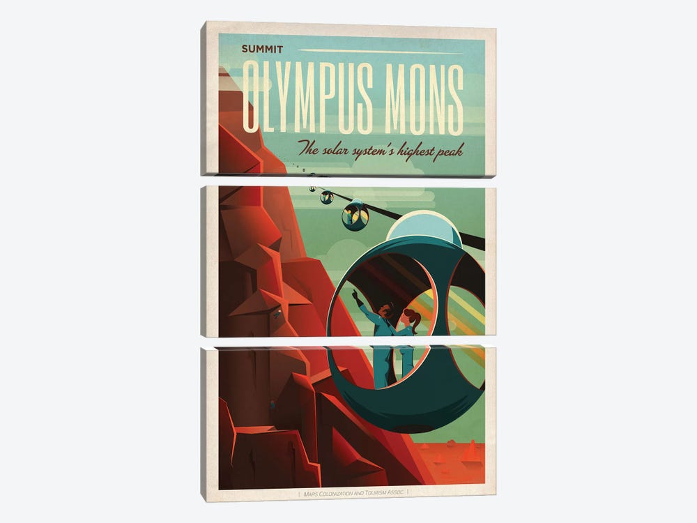 Olympus Mons Space Travel Poster 3-piece Canvas Print