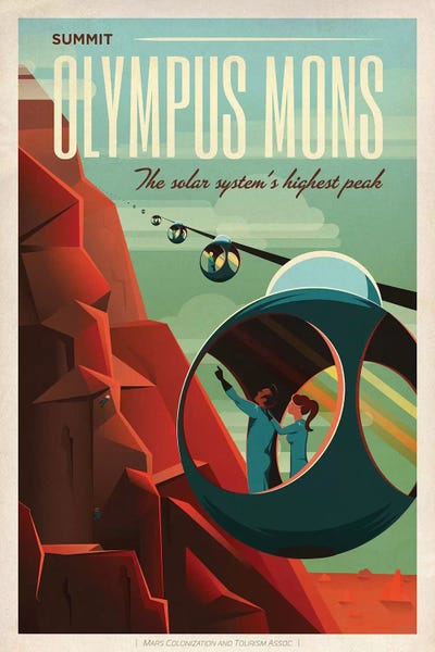 Space Fiction: Olympus Mons Space Travel Poster by SpaceX