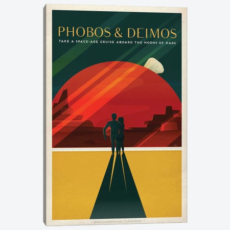 Phobos & Deimos Space Travel Poster Canvas Print #SPX2} by SpaceX Canvas Art Print