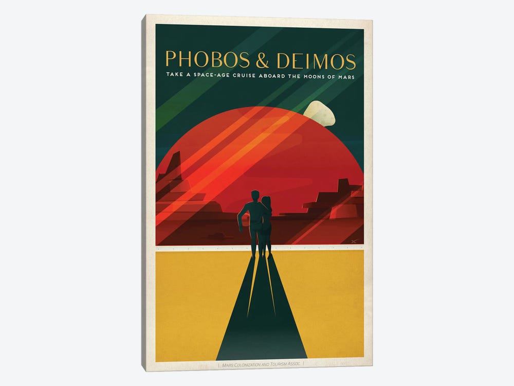 Phobos & Deimos Space Travel Poster by SpaceX 1-piece Canvas Art