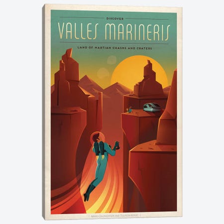 Valles Marineris Space Travel Poster Canvas Print #SPX3} by SpaceX Canvas Print