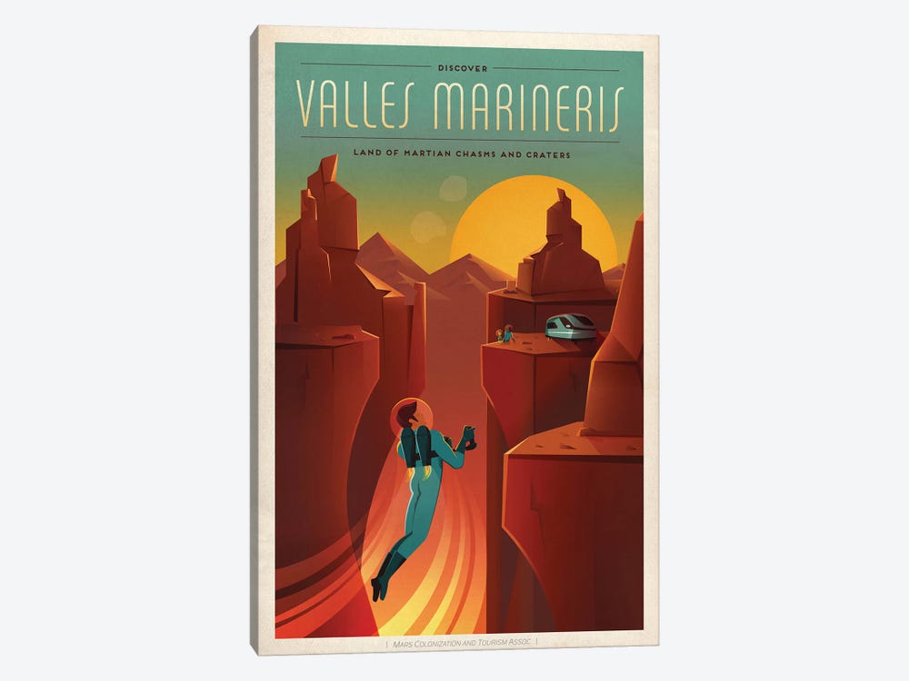 Valles Marineris Space Travel Poster by SpaceX 1-piece Art Print
