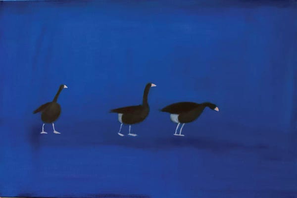 International Klein Blue: Three Geese by Andrew Squire