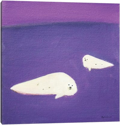 Two Seals Canvas Art Print - Seal Art