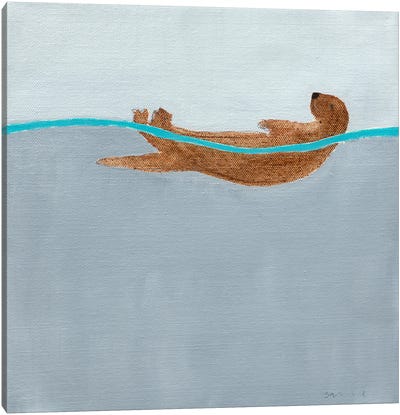 Sea Otter Canvas Art Print - Andrew Squire