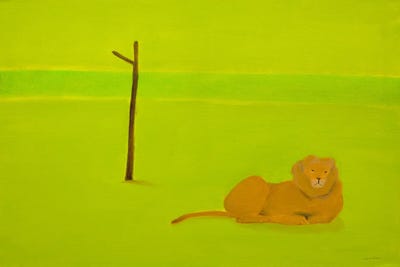 Lion & Tree by Andrew Squire metal wall art