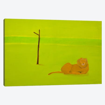 Lion & Tree Canvas Print #SQU40} by Andrew Squire Canvas Wall Art