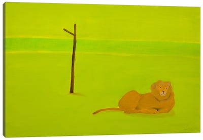 Lion & Tree Canvas Art Print - Andrew Squire