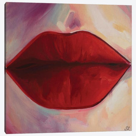 Chanel lips Canvas Print #SRB111} by Sasha Robinson Canvas Art Print