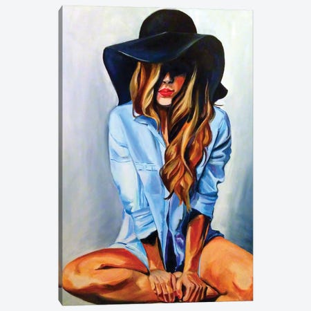 Glammy Hat Canvas Print #SRB118} by Sasha Robinson Art Print