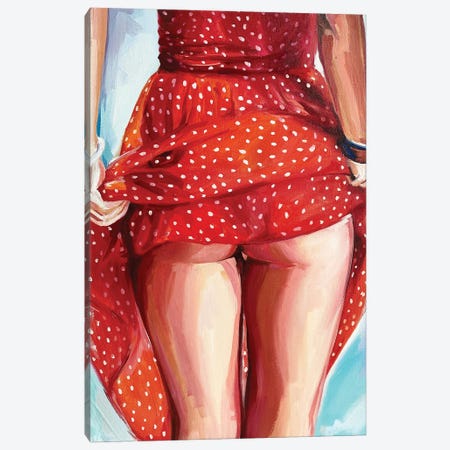 Polka Dots Girl Canvas Print #SRB139} by Sasha Robinson Canvas Print