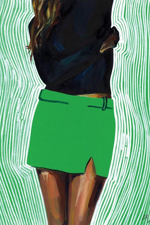 Girl In Green Short Skirt