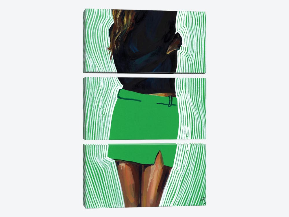 Girl In Green Short Skirt by Sasha Robinson 3-piece Canvas Art