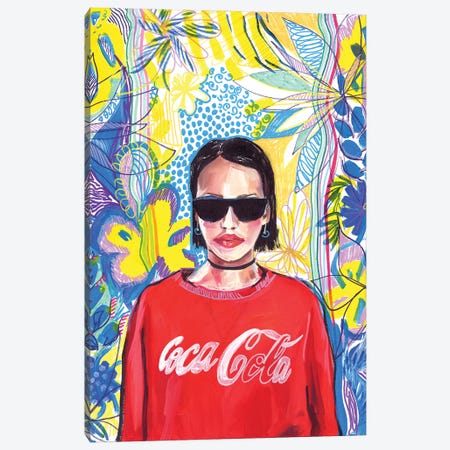 Coca Cola Girl Canvas Print #SRB160} by Sasha Robinson Canvas Artwork