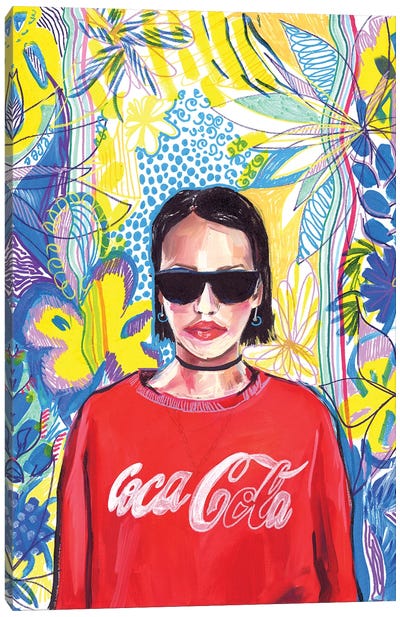 Coca Cola Girl Canvas Art Print - Sasha Robinson