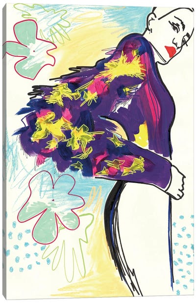 Purple Flowers Canvas Art Print - Graphic Fashion