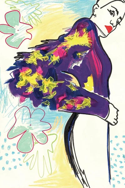 Graphic Fashion: Purple Flowers by Sasha Robinson