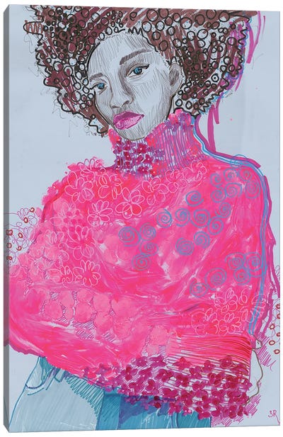 A Stiff Pink Canvas Art Print - Sasha Robinson