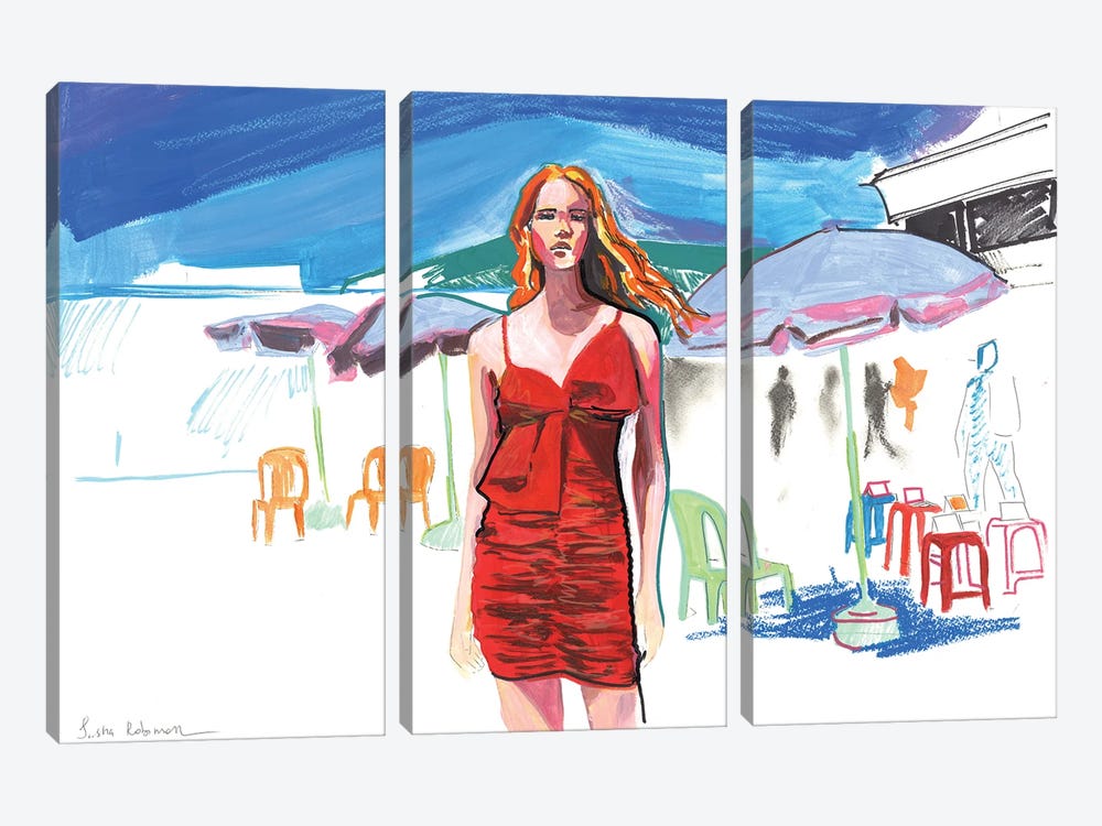 Red Flame Girl by Sasha Robinson 3-piece Canvas Art Print