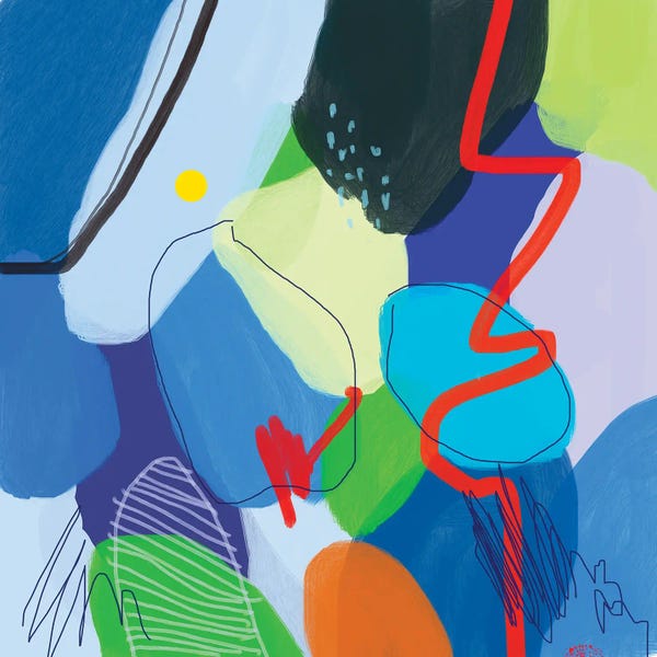 Sasha Robinson: Simple Navy Blue Large Abstract by Sasha Robinson