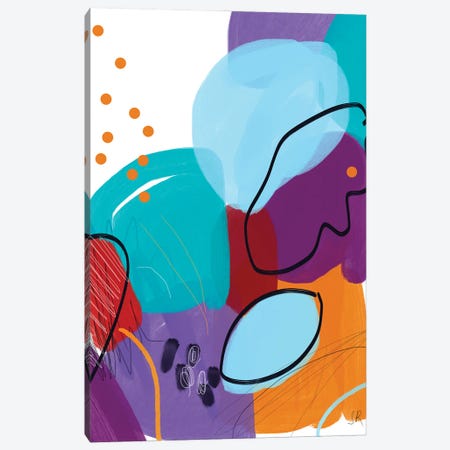 Orange Joy And Cerulean Skies Abstract Canvas Print #SRB206} by Sasha Robinson Canvas Artwork