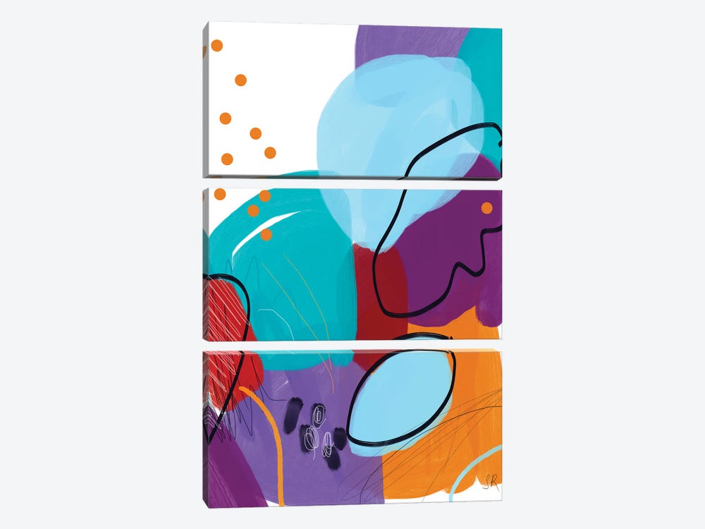 Orange Joy And Cerulean Skies Abstract by Sasha Robinson 3-piece Canvas Art Print