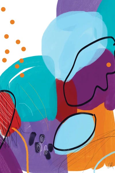 Sasha Robinson: Orange Joy And Cerulean Skies Abstract by Sasha Robinson