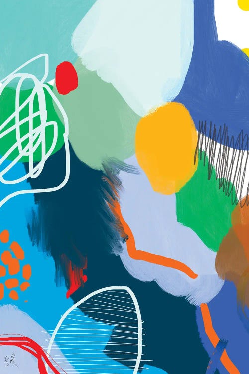 Large Blue Abstract In Shades Of Navy Blue by Sasha Robinson wall art