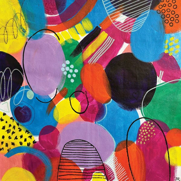 Sasha Robinson: Circle Abstract Blue And Yellow by Sasha Robinson
