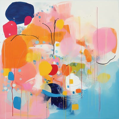 Blue Sky And Pink Absract by Sasha Robinson canvas print