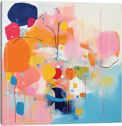 Blue Sky And Pink Absract Canvas Art Print - Sasha Robinson